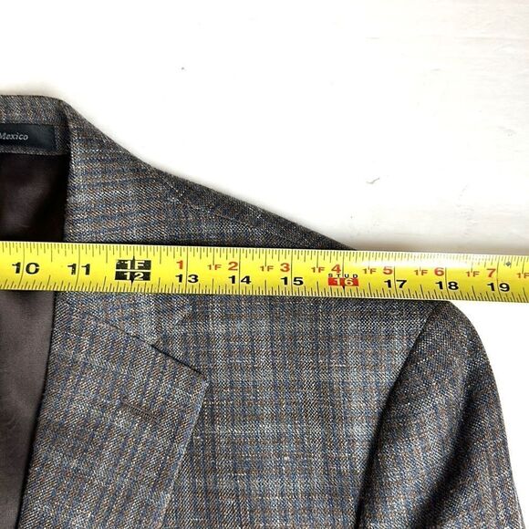 Lauren Ralph Lauren Wool Silk Linen Blend Plaid Single Breasted Blazer 40R - Picture 11 of 12